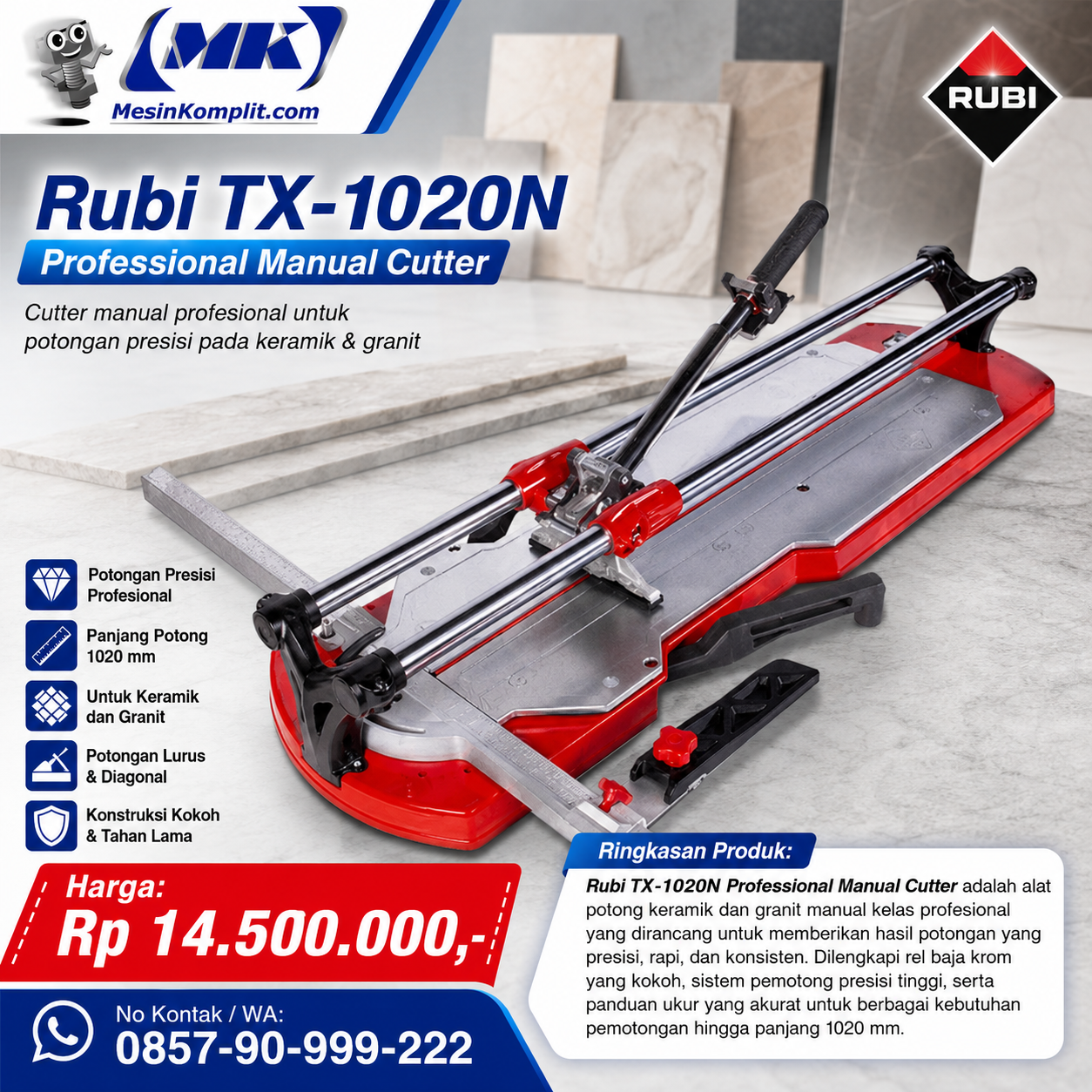 Potong Granit Rubi 1 Mete...